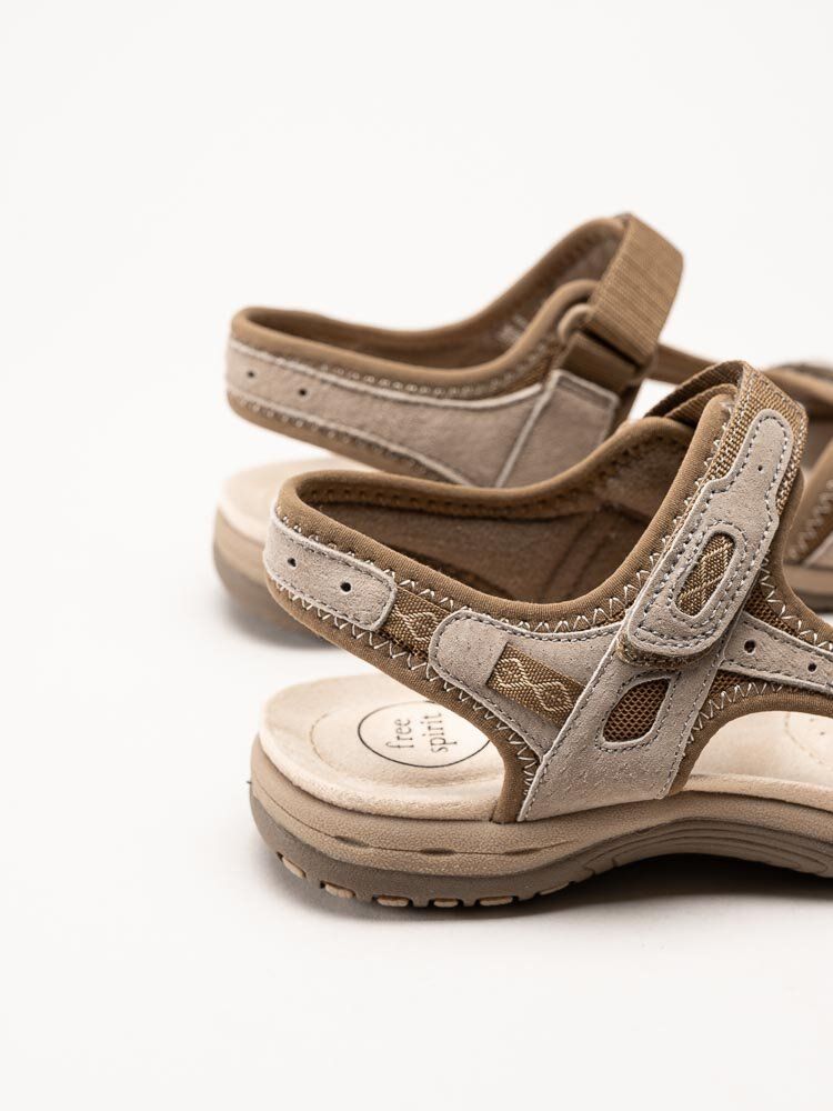 Axelda - Frisco - Beige sandaler i mocka och textil