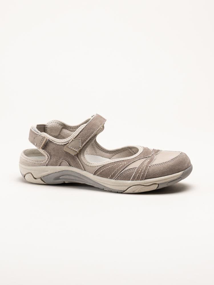 Axelda - Brylee - Beige sandaler i mocka och textil