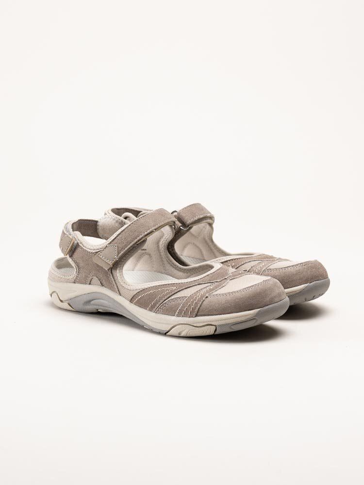 Axelda - Brylee - Beige sandaler i mocka och textil