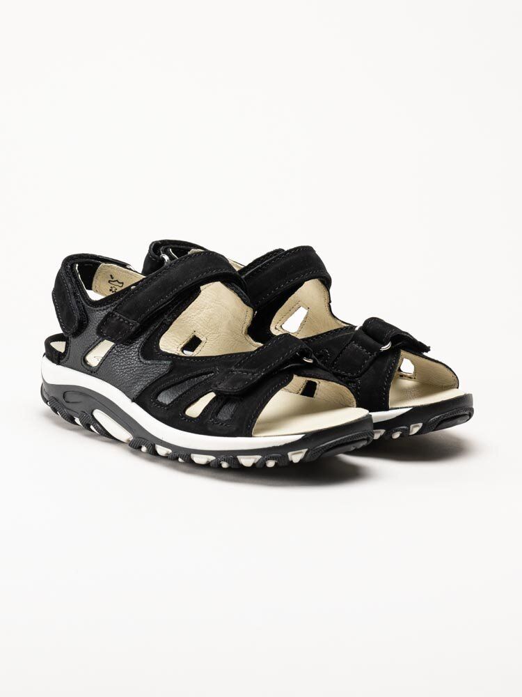 Waldläufer - Hanni - Svarta sandaler med bred passform