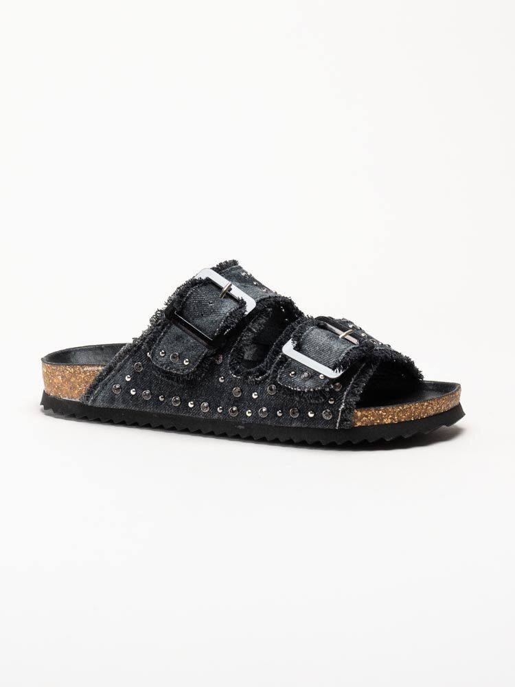 Colors of California - Svarta Bio-sandaler i textil med strass
