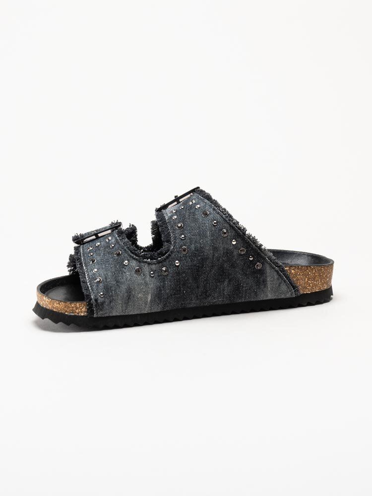 Colors of California - Svarta Bio-sandaler i textil med strass