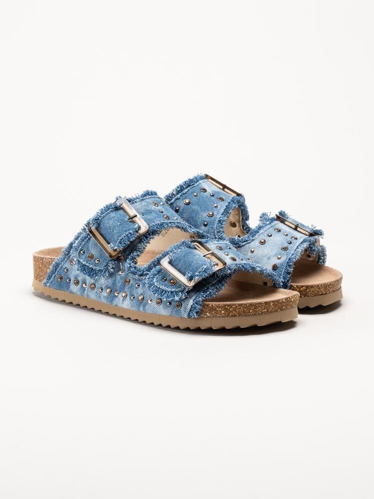 Colors of California - Blå Bio-sandaler i jeans med strass