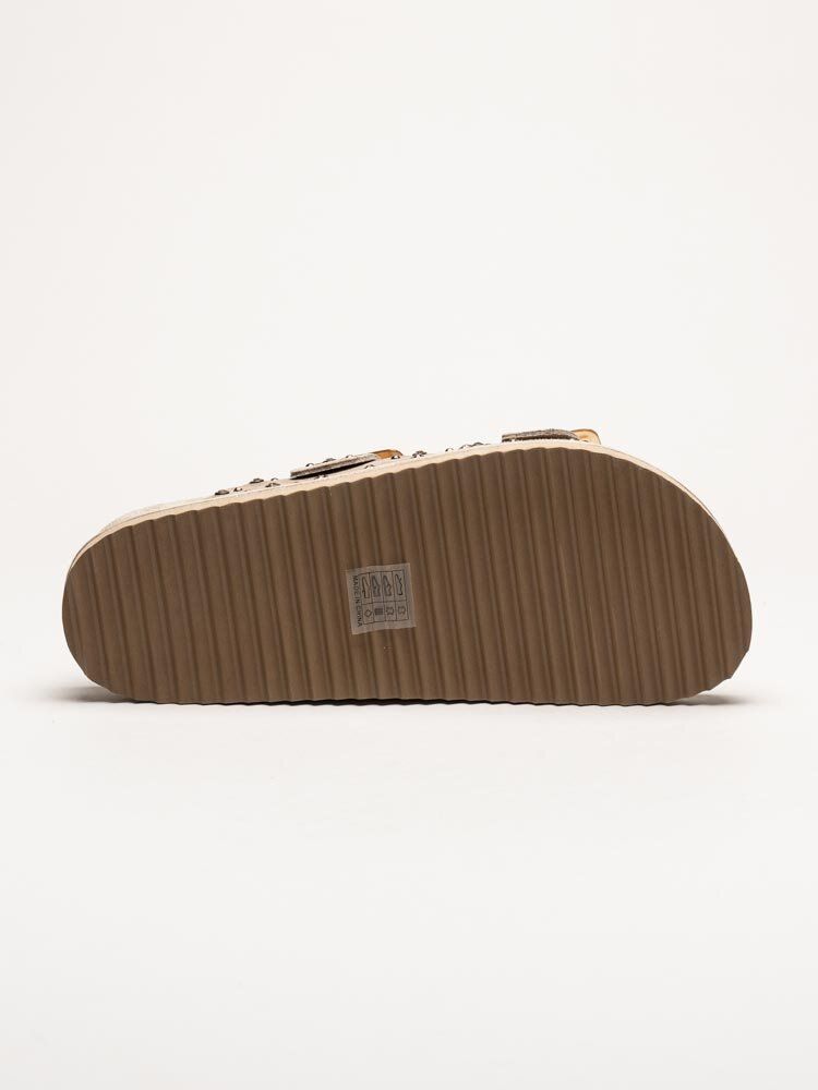 Colors of California - Beige Bio-sandaler i mocka med strass