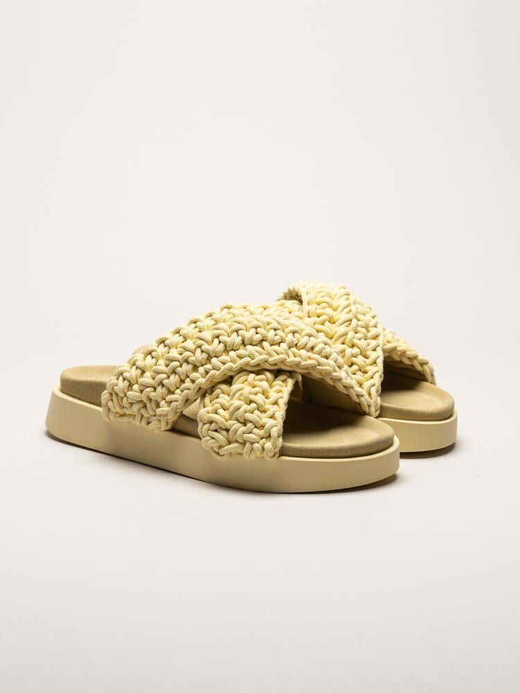 Inuikii - Woven - Gula grovt virkade sandaler