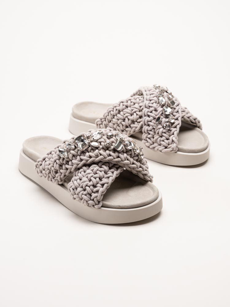 Inuikii - Woven Stones - Grå grovt virkade sandaler
