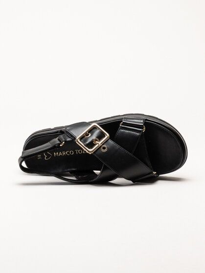 Marco Tozzi - Svarta sandaler med korslagda remmar