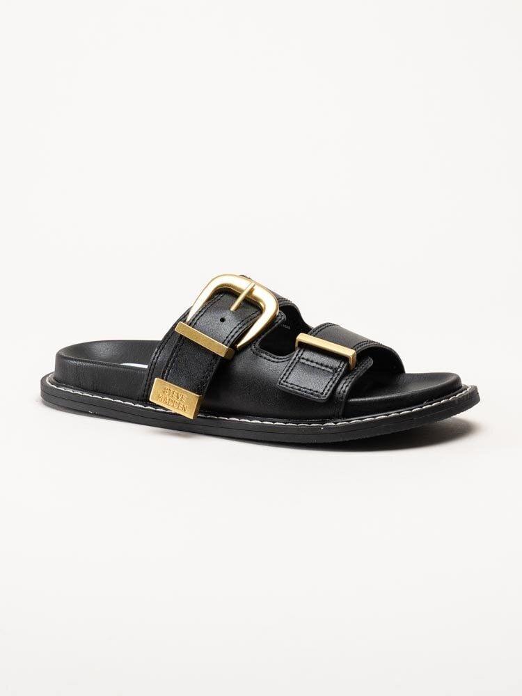 Steve Madden - Arch-E - Svarta slip in sandaler med stort spänne