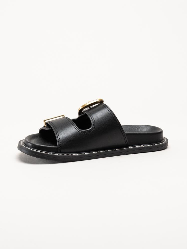 Steve Madden - Arch-E - Svarta slip in sandaler med stort spänne