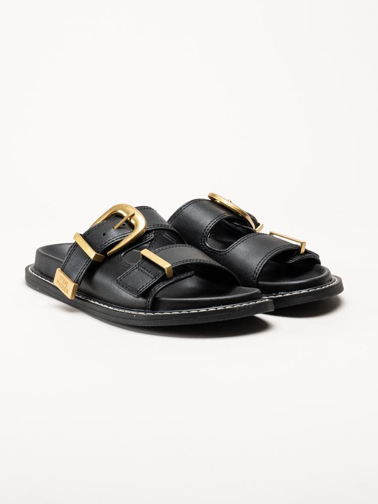 Steve Madden - Arch-E - Svarta slip in sandaler med stort spänne