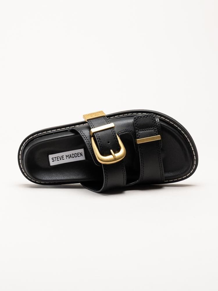 Steve Madden - Arch-E - Svarta slip in sandaler med stort spänne