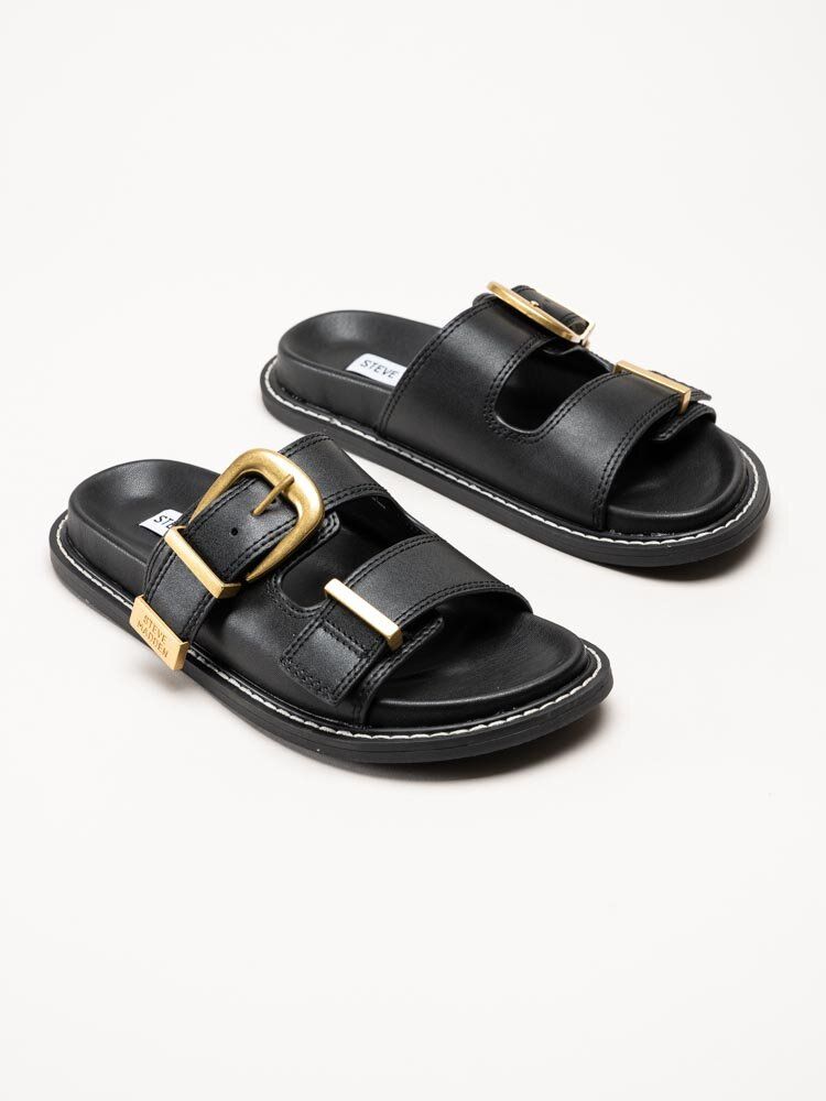 Steve Madden - Arch-E - Svarta slip in sandaler med stort spänne