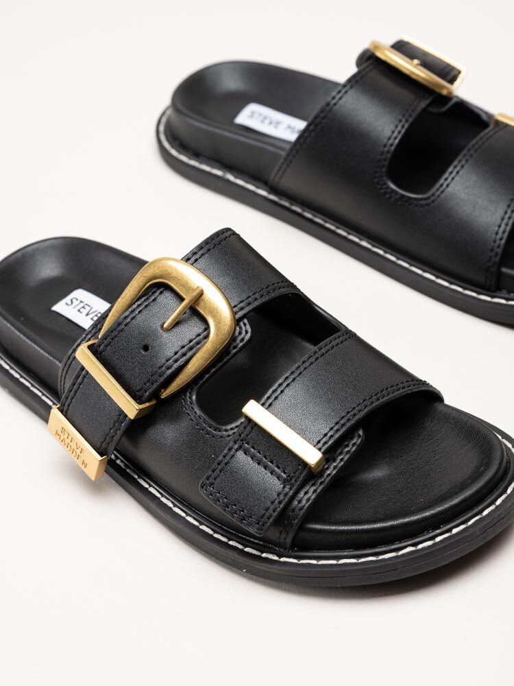 Steve Madden - Arch-E - Svarta slip in sandaler med stort spänne