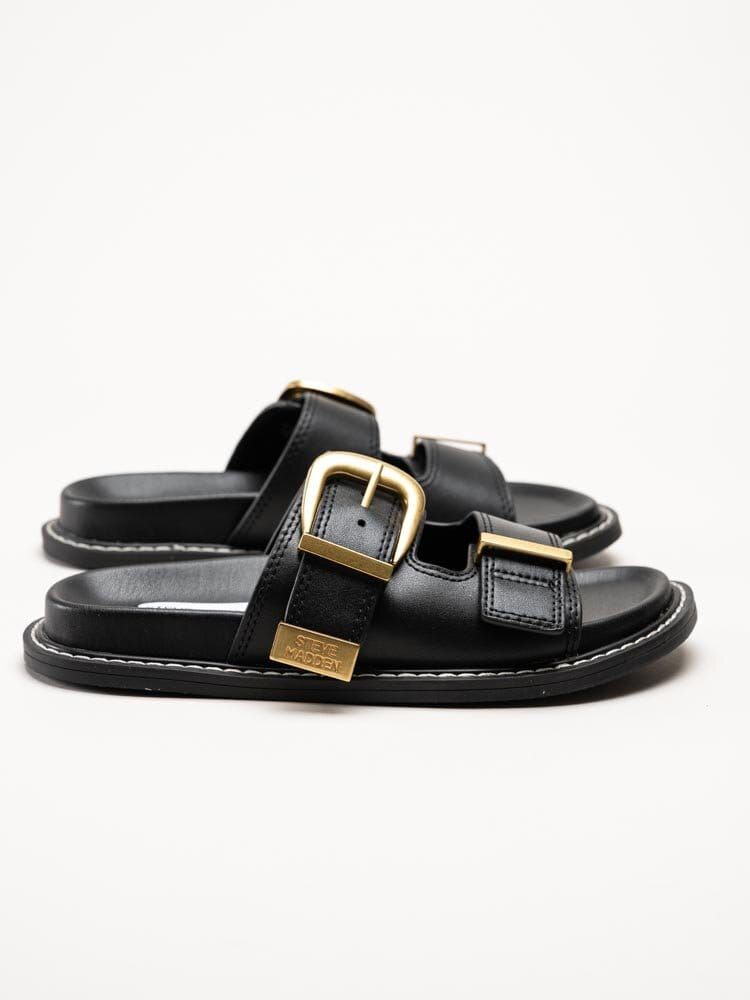 Steve Madden - Arch-E - Svarta slip in sandaler med stort spänne