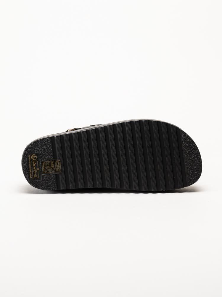 Steve Madden - Bigmona - Svarta platåsandaler i skinn