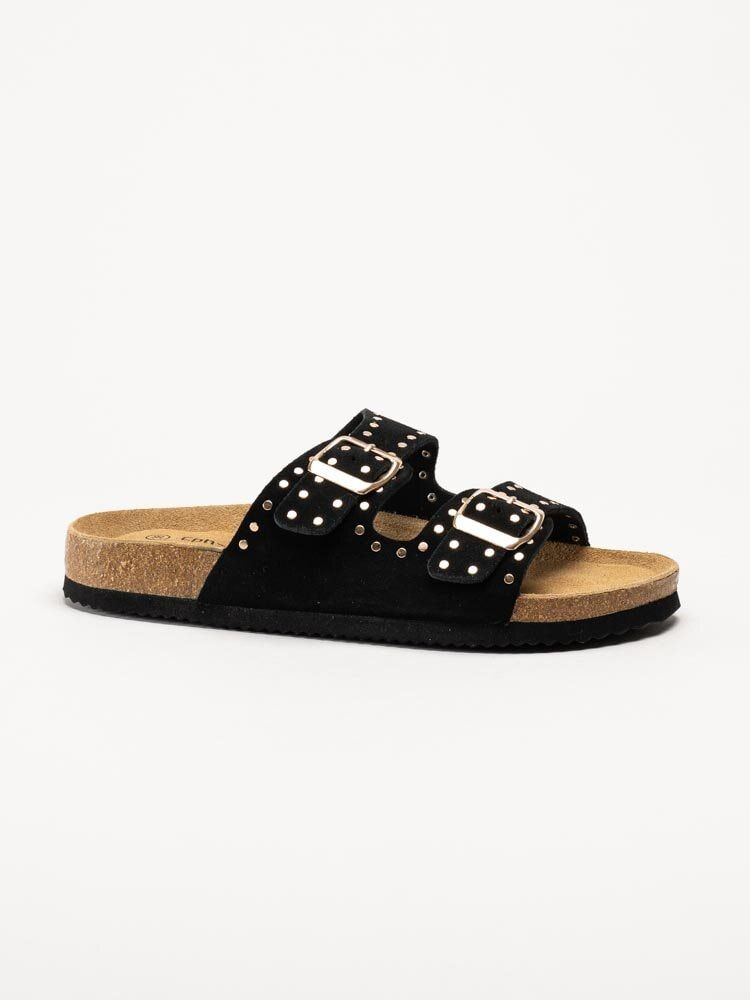 CpH Comfort - Svarta slip in sandaler i mocka