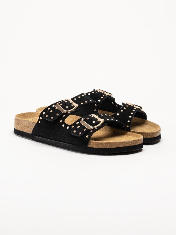 CpH Comfort - Svarta slip in sandaler i mocka