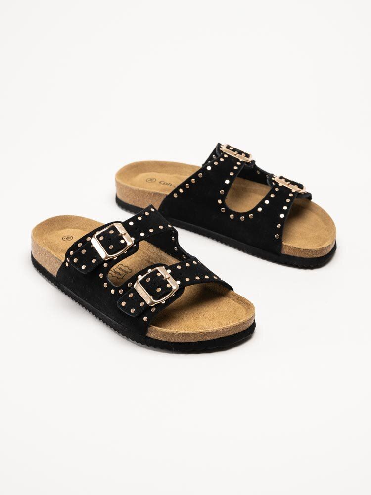 CpH Comfort - Svarta slip in sandaler i mocka