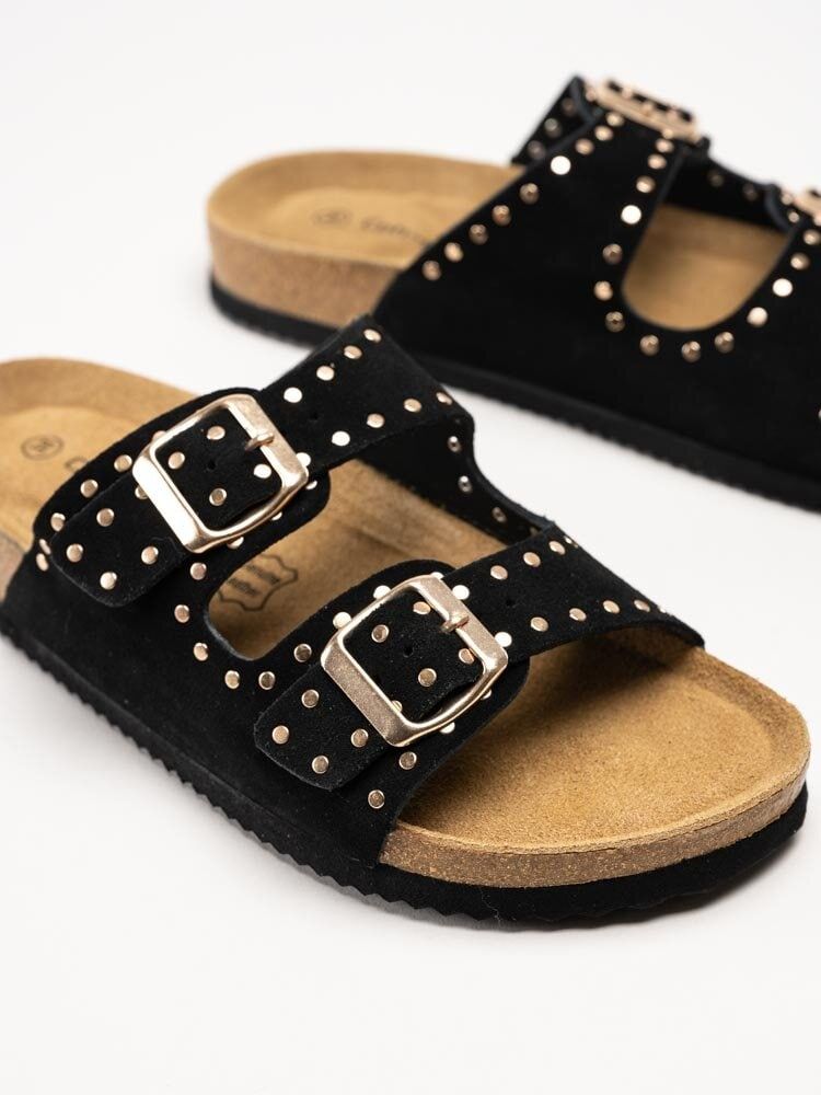 CpH Comfort - Svarta slip in sandaler i mocka