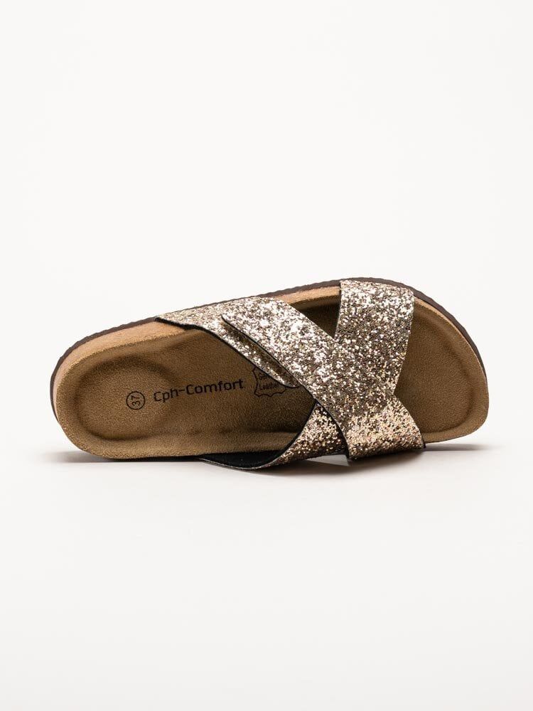 CpH Comfort - Guldglittriga slip in sandaler