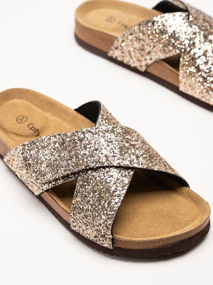 CpH Comfort - Guldglittriga slip in sandaler