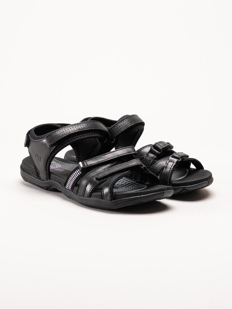 Green Comfort - Corsica W - Svarta sandaler i mjukt skinn