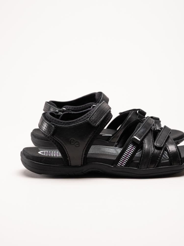 Green Comfort - Corsica W - Svarta sandaler i mjukt skinn