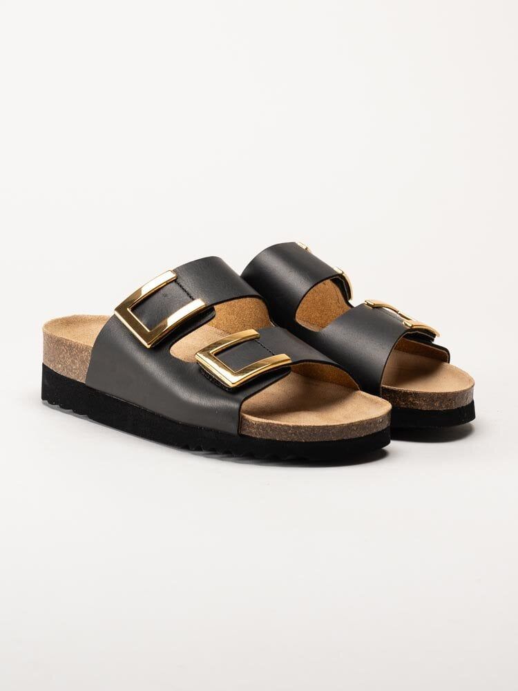 Scholl - Monterey - Svarta slip in sandaler i skinn