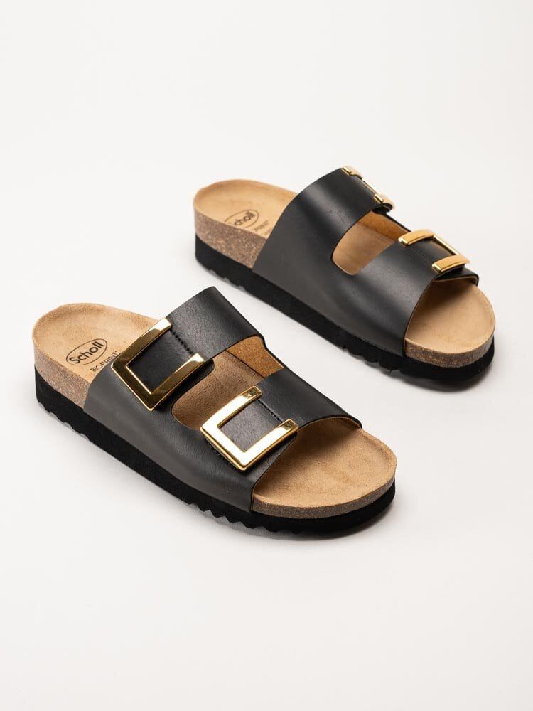 Scholl - Monterey - Svarta slip in sandaler i skinn