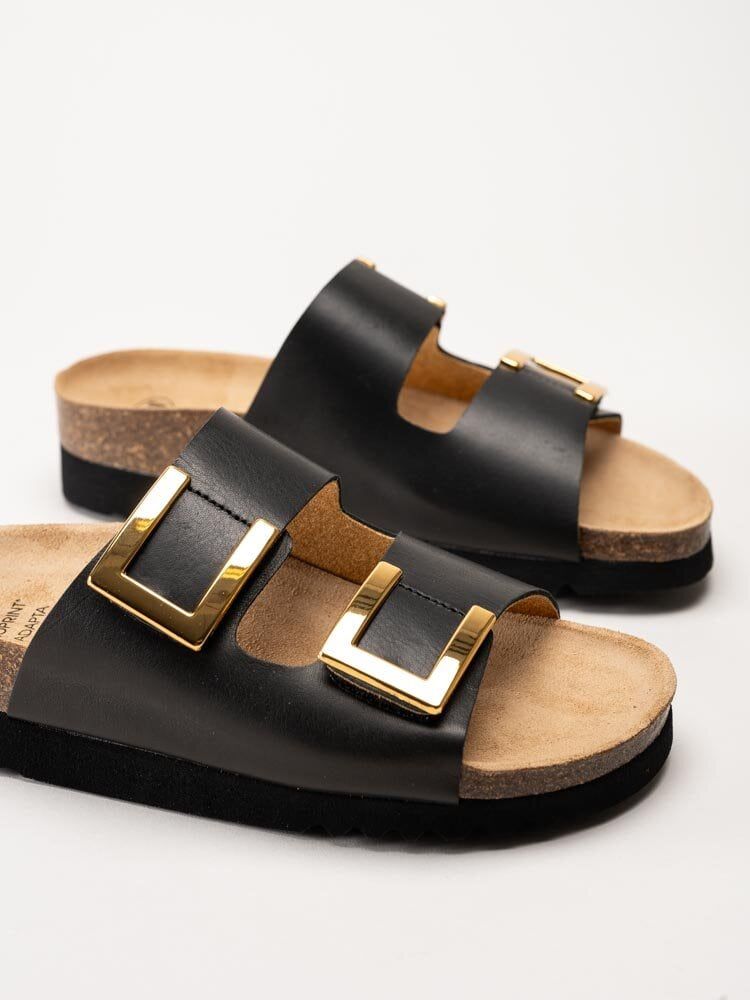 Scholl - Monterey - Svarta slip in sandaler i skinn