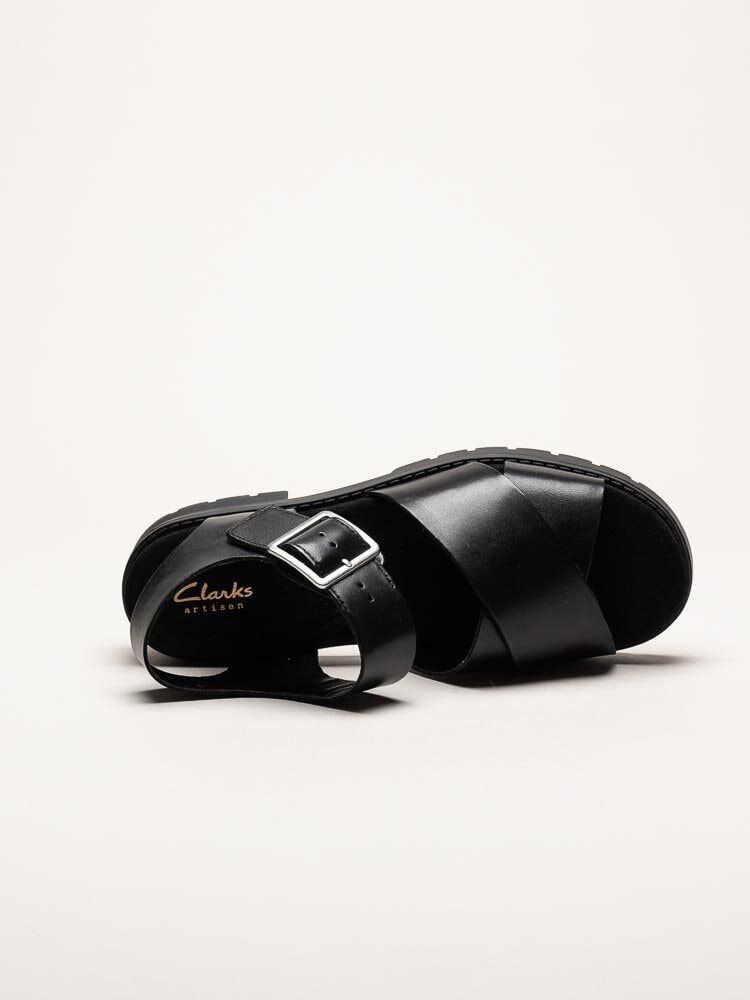 Clarks - Orinoco Cross D - Svarta remsandaler i skinn