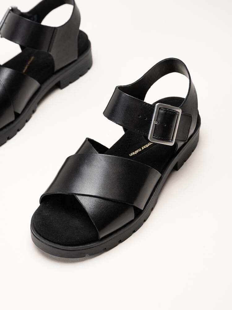 Clarks - Orinoco Cross D - Svarta remsandaler i skinn