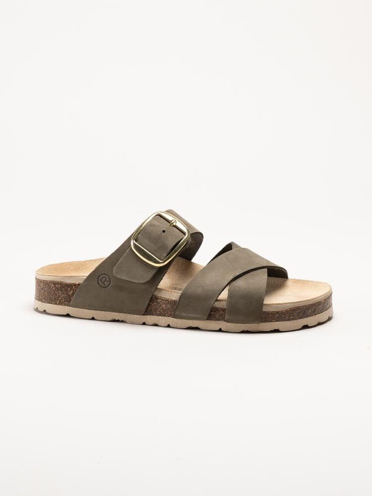 Rohde - Elba - Olivgröna slip in sandaler i nubuck