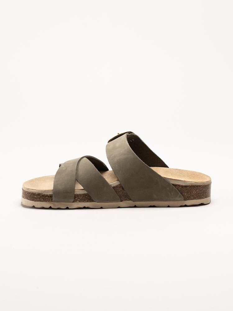 Rohde - Elba - Olivgröna slip in sandaler i nubuck