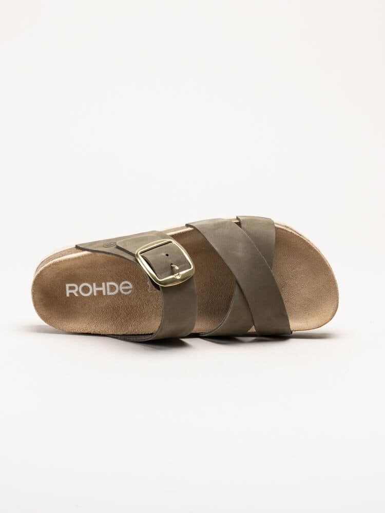 Rohde - Elba - Olivgröna slip in sandaler i nubuck