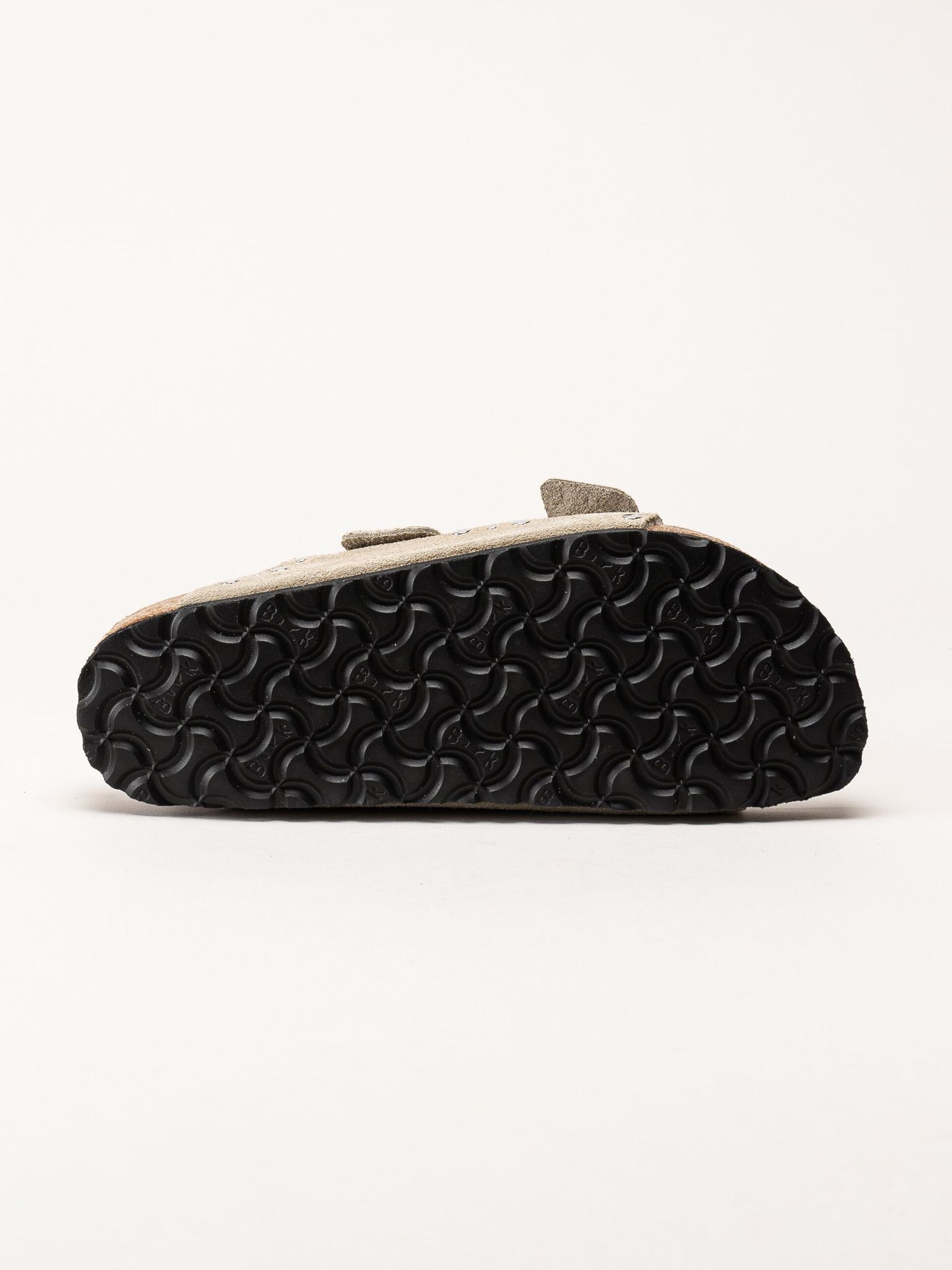 Birkenstock - Arizona Rivet Border - Beige slip in sandaler i mocka med nitar