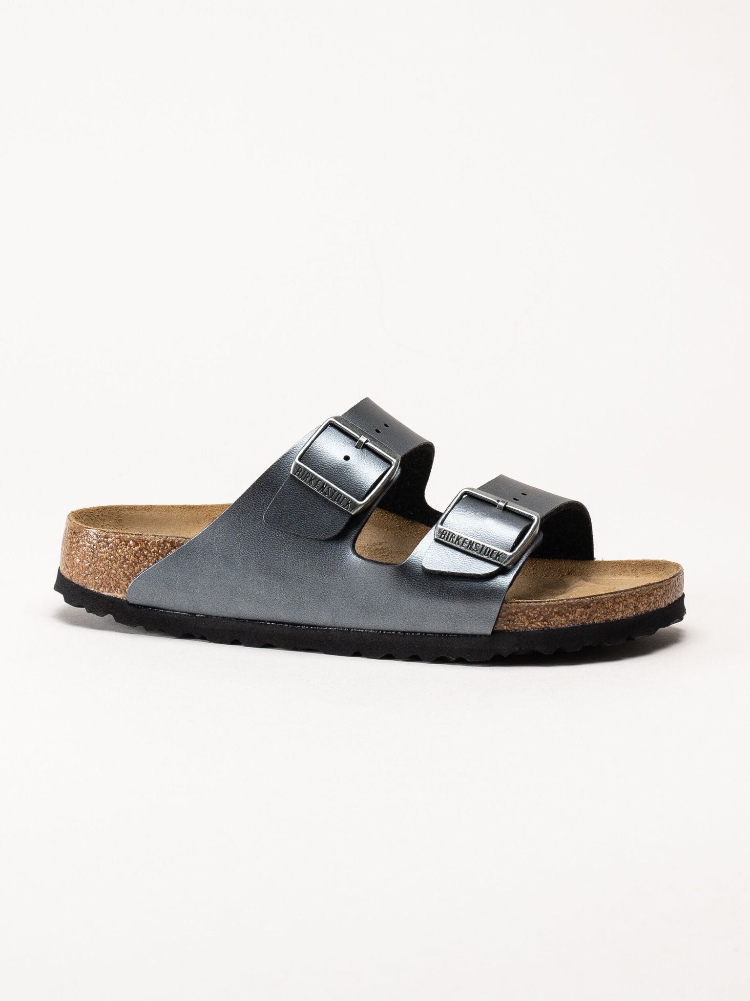 Birkenstock - Arizona Birko Flor - Grå metallic slip in sandaler