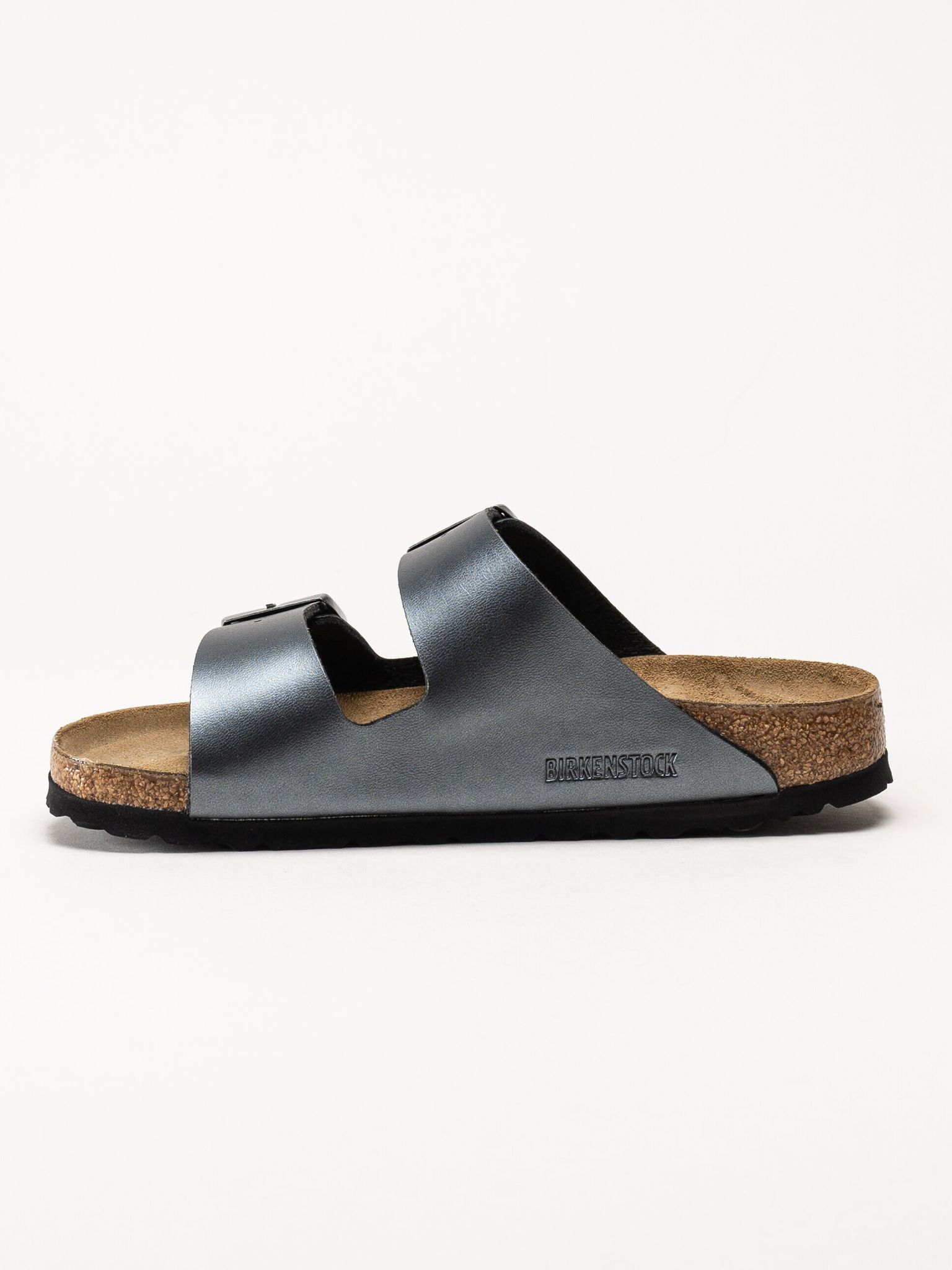Birkenstock - Arizona Birko Flor - Grå metallic slip in sandaler