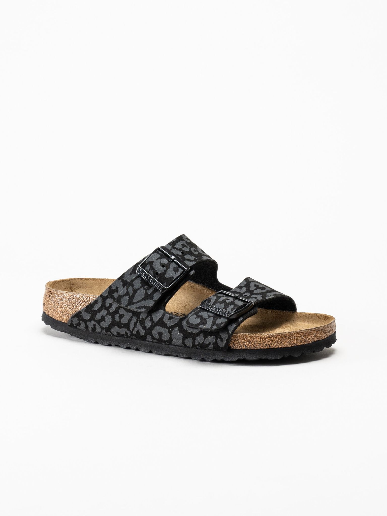 Birkenstock - Arizona BS Synt - Svarta slip in sandaler med print