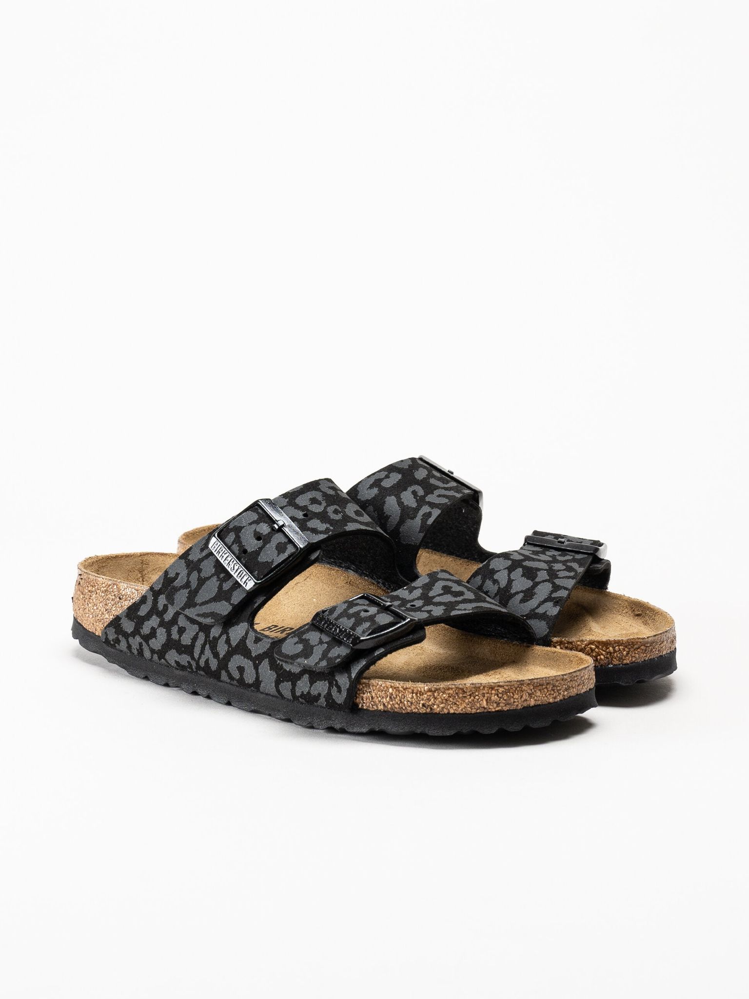 Birkenstock - Arizona BS Synt - Svarta slip in sandaler med print