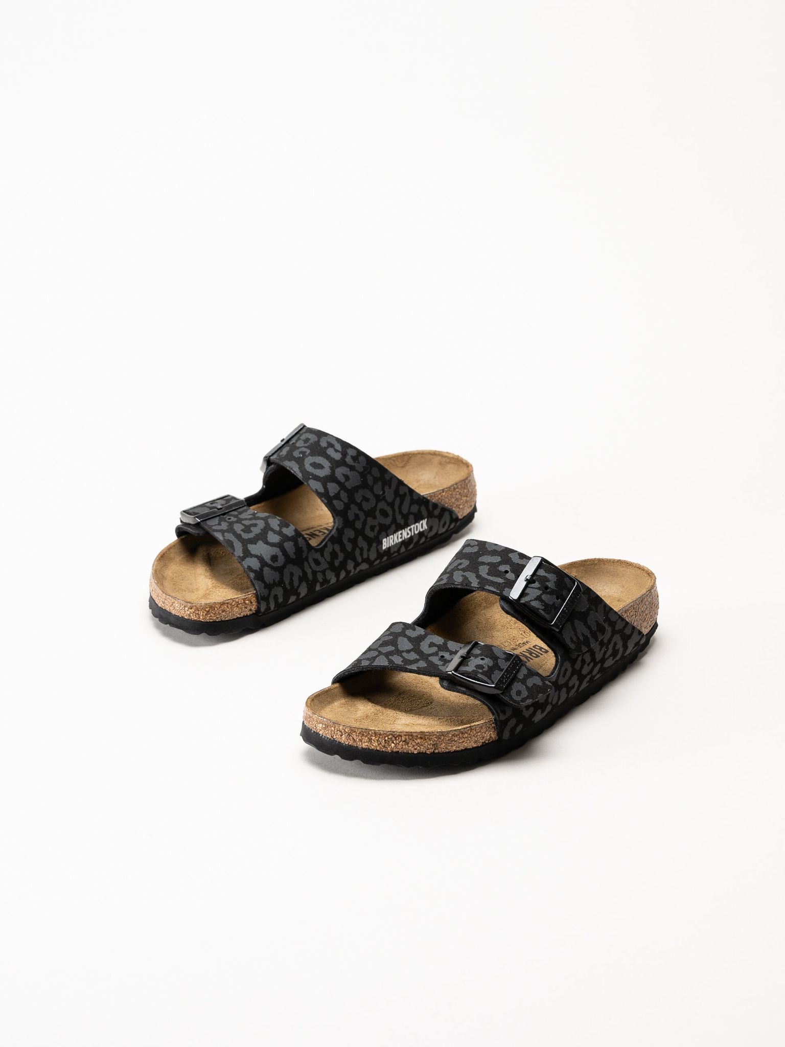 Birkenstock - Arizona BS Synt - Svarta slip in sandaler med print