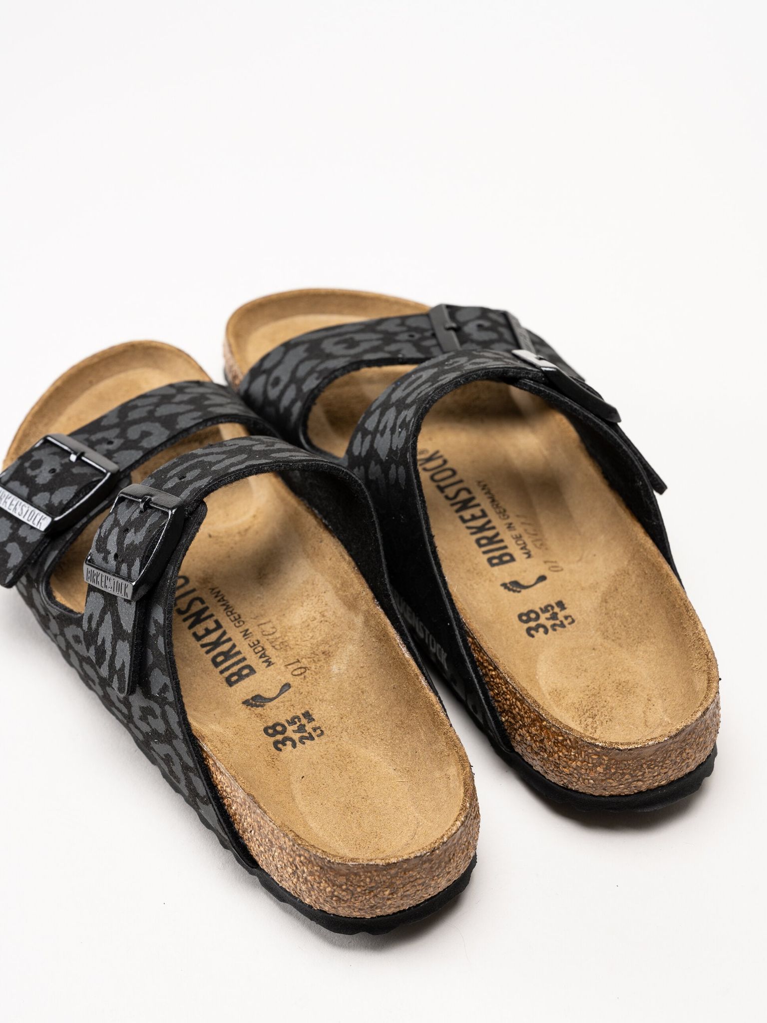 Birkenstock - Arizona BS Synt - Svarta slip in sandaler med print