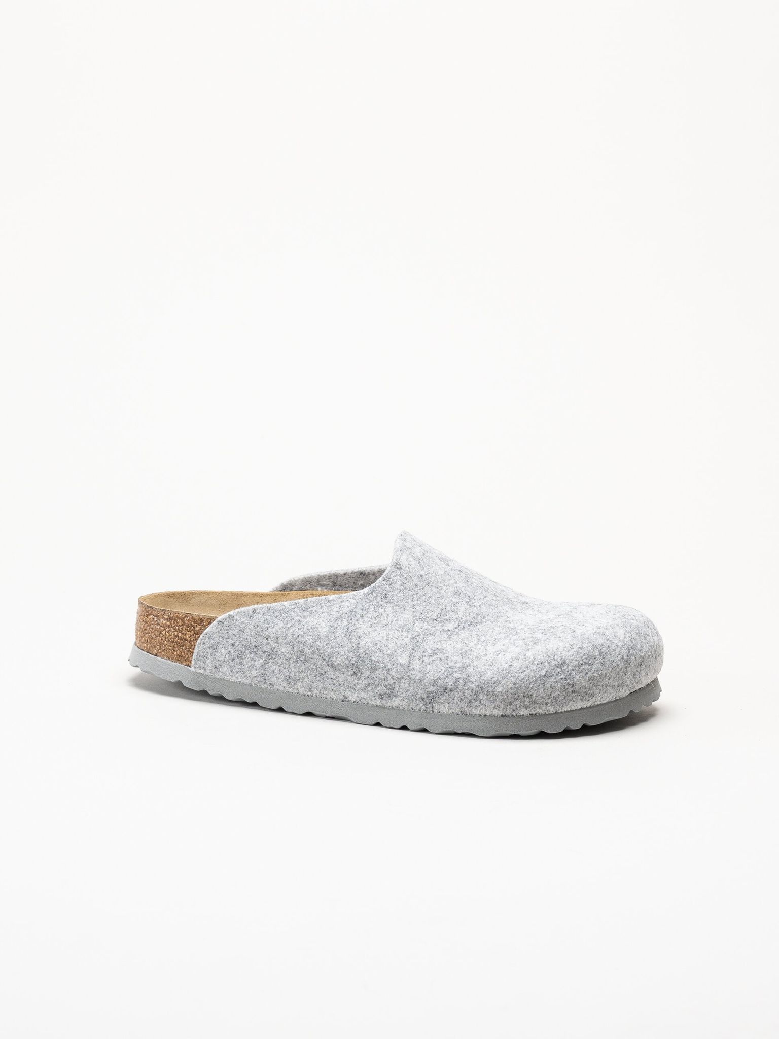 Birkenstock - Amsterdam Wool Felt - Ljusgrå tofflor i ullfilt