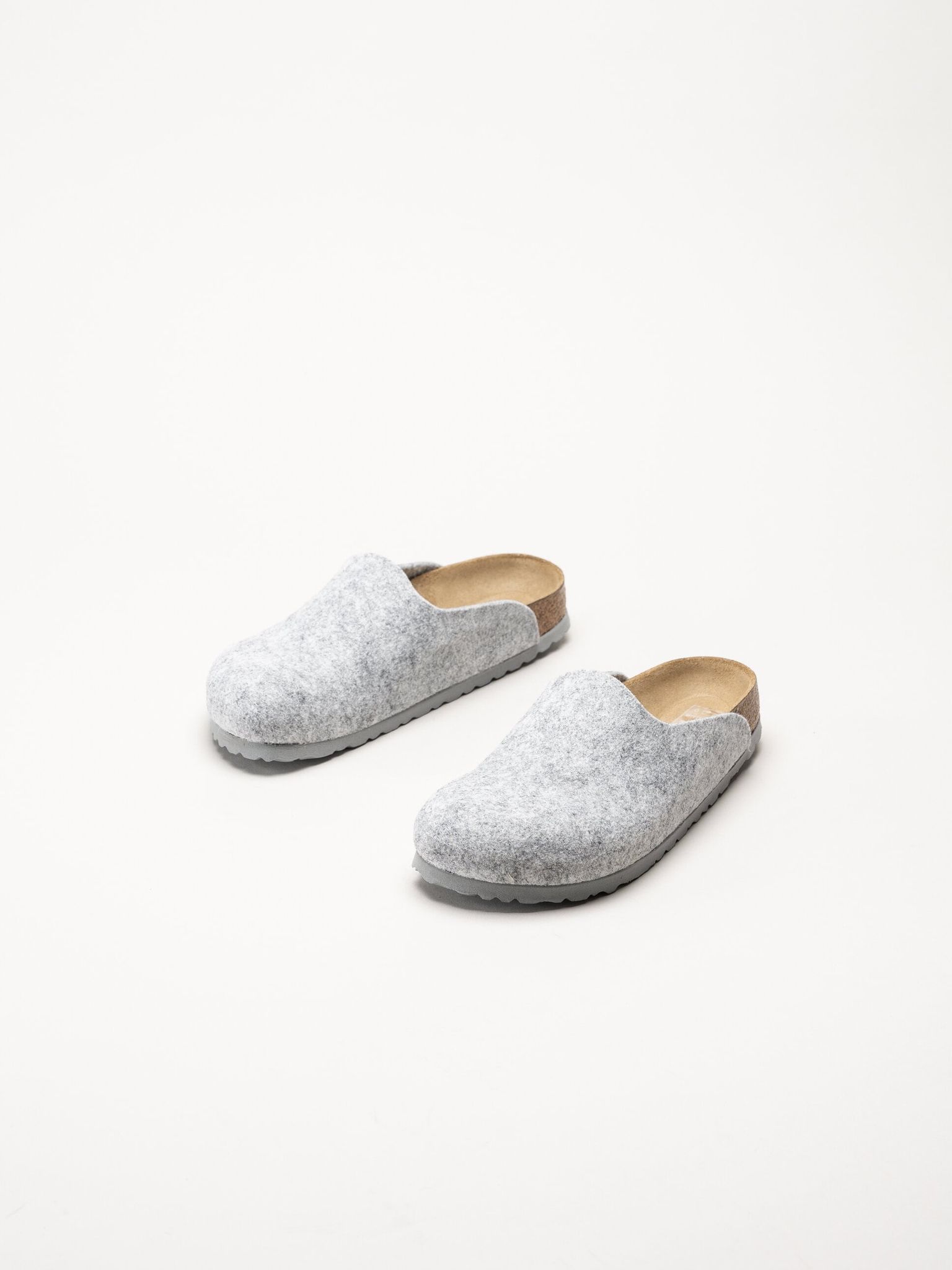 Birkenstock - Amsterdam Wool Felt - Ljusgrå tofflor i ullfilt