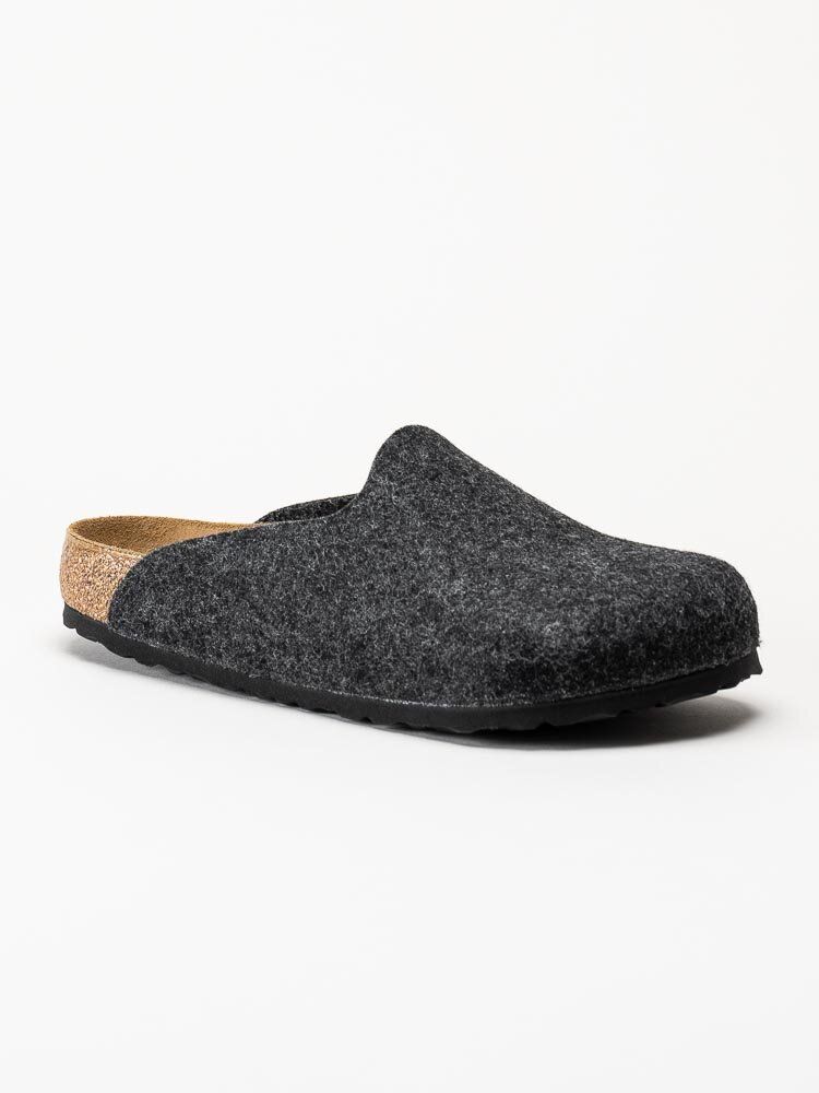 Birkenstock - Amsterdam Wool Felt - Mörkgrå tofflor i ullfilt