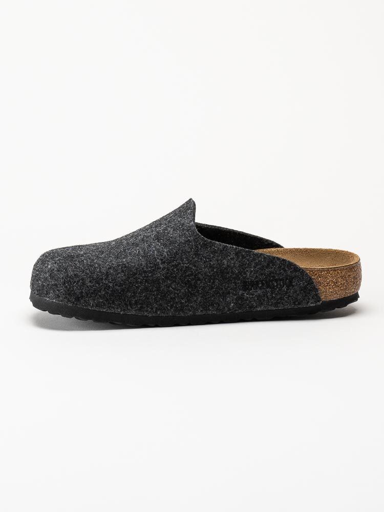 Birkenstock - Amsterdam Wool Felt - Mörkgrå tofflor i ullfilt