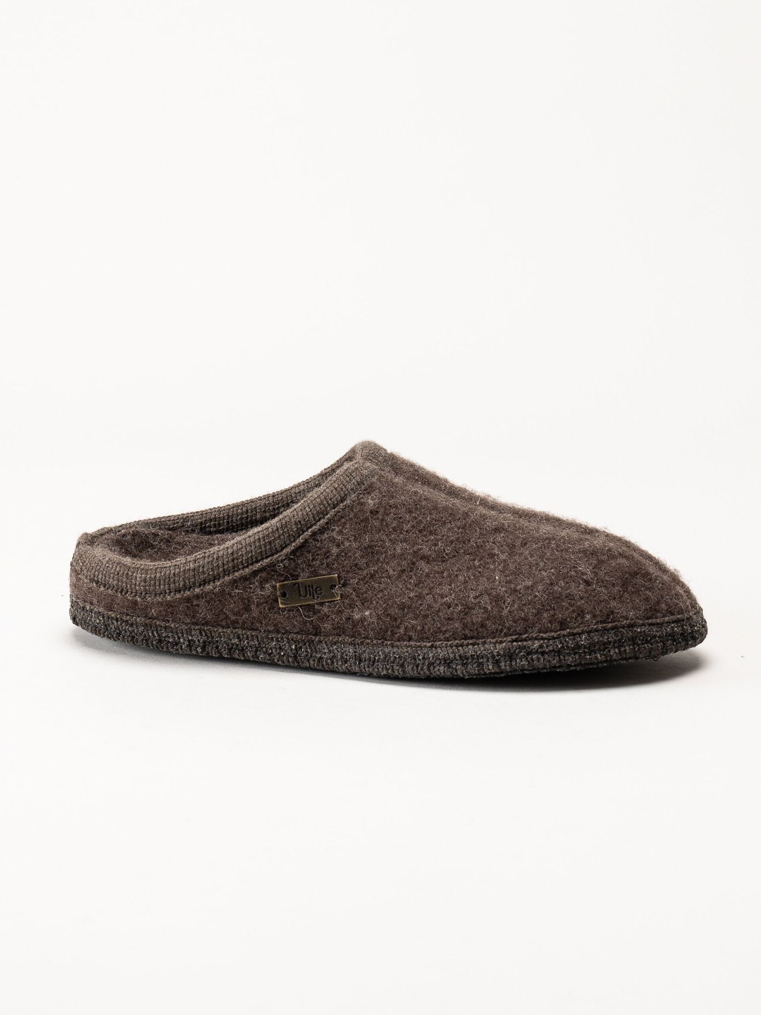Ulle - Ulle Original - Mörkbruna slip in tofflor i ull