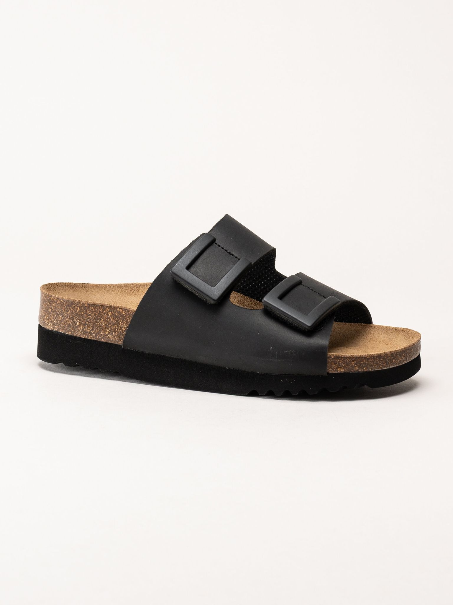 Scholl - Monterey 2 Straps - Svarta slip in sandaler i oljat skinn