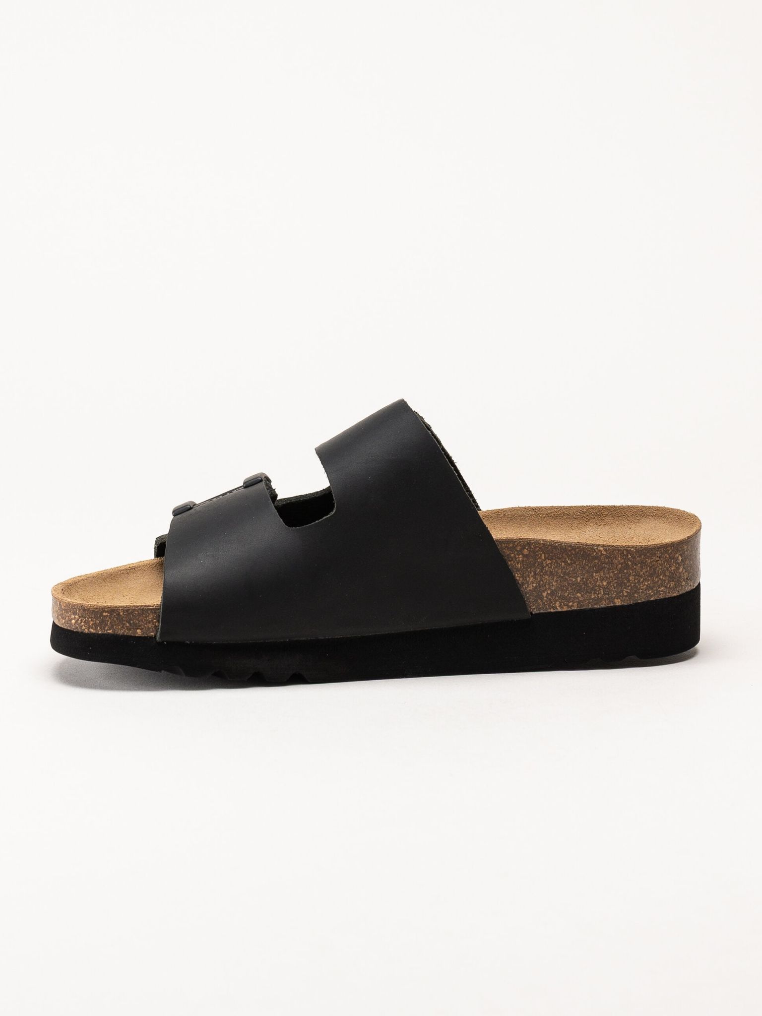 Scholl - Monterey 2 Straps - Svarta slip in sandaler i oljat skinn