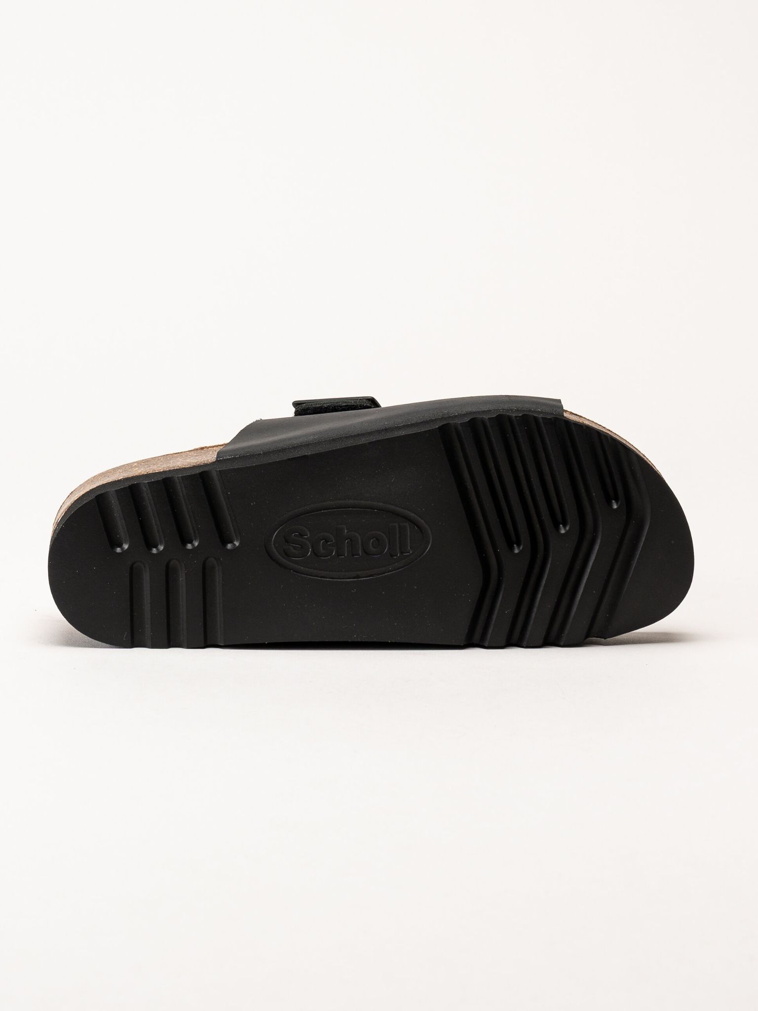 Scholl - Monterey 2 Straps - Svarta slip in sandaler i oljat skinn